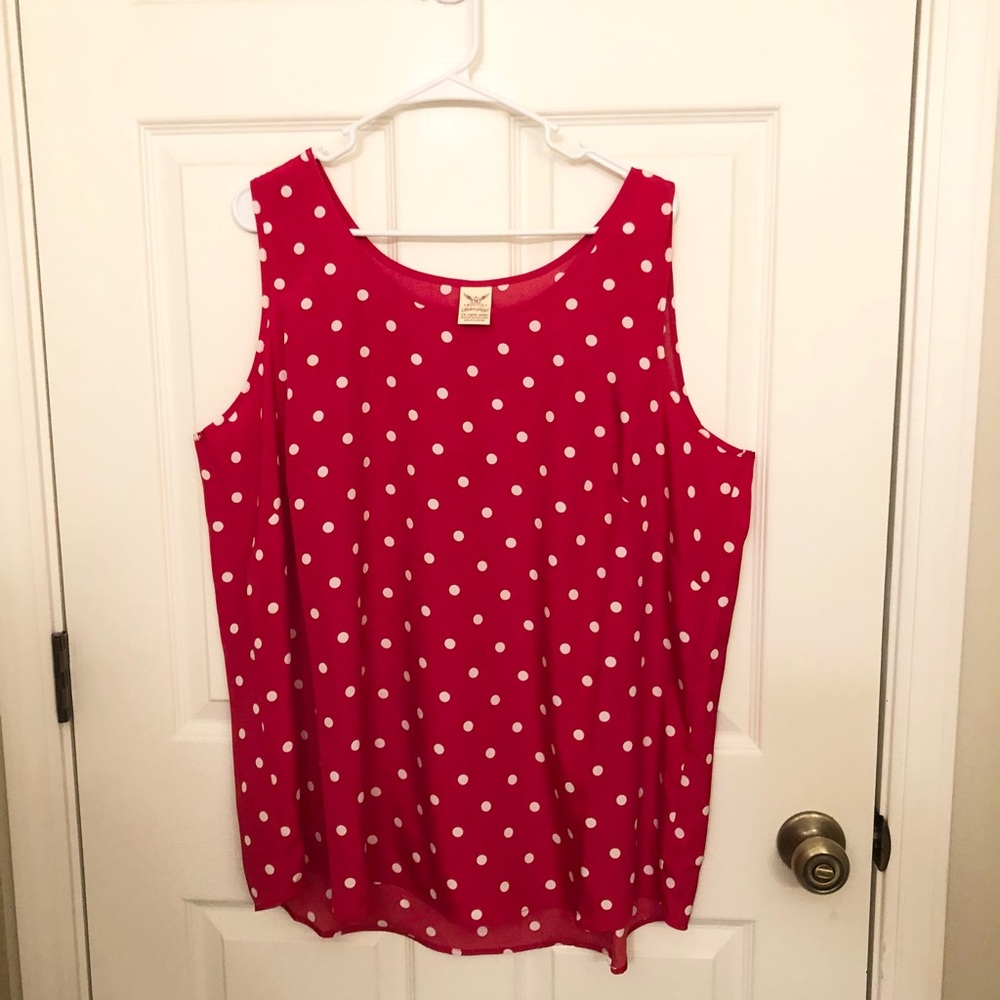 Plus Size Red Polka Dot Top
